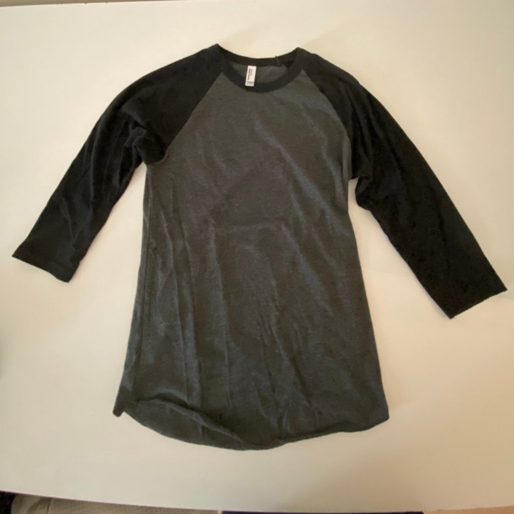 American Apparel baseball shirt.